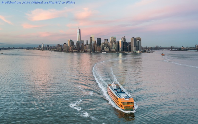 Sunset and Staten Island Ferry
